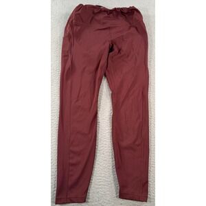 Athleta Ultimate Stash‎ Pocket Leggings Women Large Maroon Ankle Athleisure Yoga
